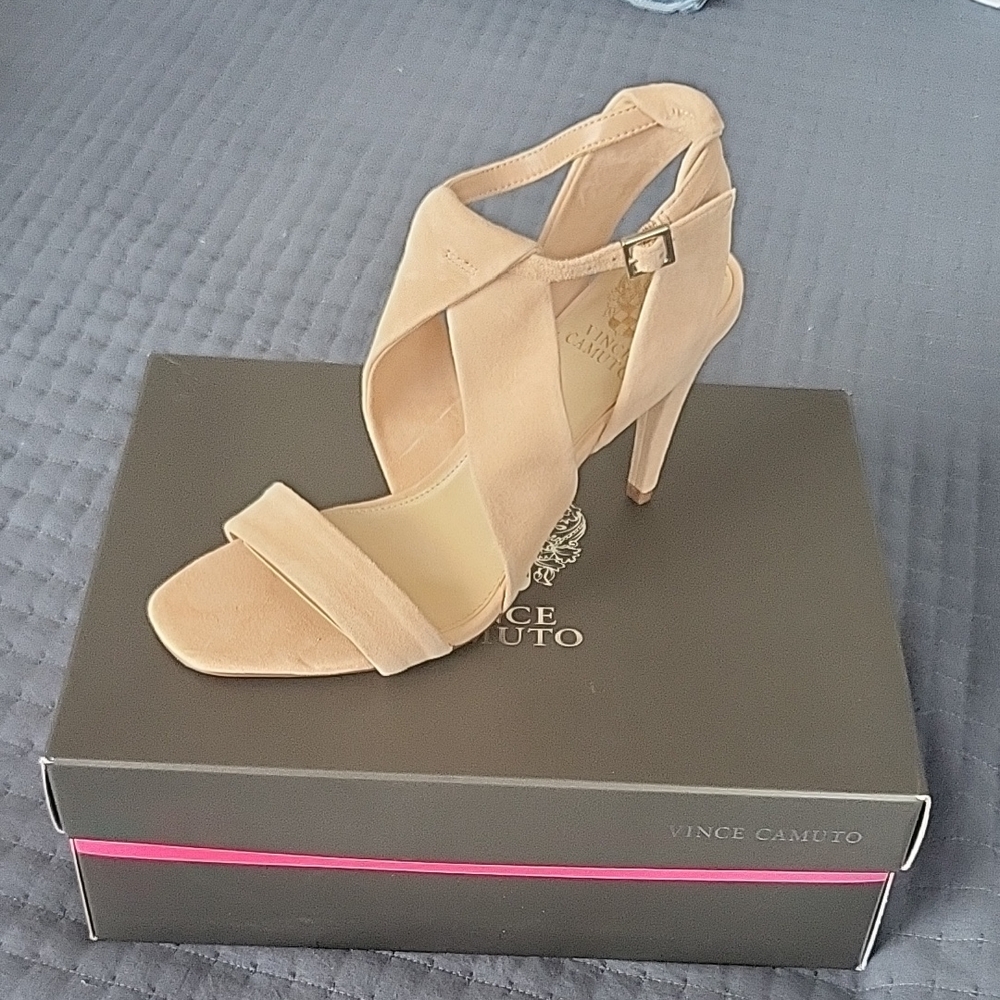 Vince Camuto Beige Strappy Heels